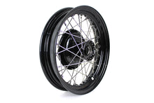 Load image into Gallery viewer, 45"WL 16"Front Wheel Assembly Black (stainless steel spokes)<br /><span class="skuNo">52-0766</span><br /><span class="titleYears">WL 1937-52 • WLD 1937-42 • WLA 1940-45 • WLC 1942-43 </span>