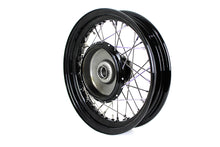 Load image into Gallery viewer, 45"WL 16"Front Wheel Assembly Black (stainless steel spokes)<br /><span class="skuNo">52-0766</span><br /><span class="titleYears">WL 1937-52 • WLD 1937-42 • WLA 1940-45 • WLC 1942-43 </span>