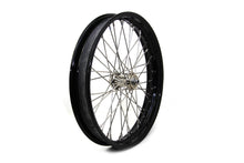 Load image into Gallery viewer, 18&#34;WR Front Spool Wheel Black (stainless steel spokes)&lt;br  /&gt;&lt;span class=&quot;skuNo&quot;&gt;52-0013&lt;/span&gt;&lt;br /&gt;&lt;span class=&quot;titleYears&quot;&gt;WR 1941-52 &lt;/span&gt;
