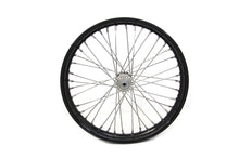 Load image into Gallery viewer, 18&#34;WR Front Spool Wheel Black (stainless steel spokes)&lt;br  /&gt;&lt;span class=&quot;skuNo&quot;&gt;52-0013&lt;/span&gt;&lt;br /&gt;&lt;span class=&quot;titleYears&quot;&gt;WR 1941-52 &lt;/span&gt;

