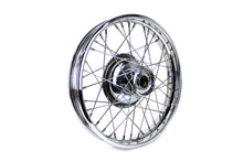 Load image into Gallery viewer, 18 inch x 2.15 inch Front Wheel Assembly (stainless steel spokes)&lt;br  /&gt;&lt;span class=&quot;skuNo&quot;&gt;52-0780&lt;/span&gt;&lt;br /&gt;&lt;span class=&quot;titleYears&quot;&gt;WL 1937-52  • WLD 1937-42  • WLA 1942-43  • WLC 1942-43 &lt;/span&gt;
